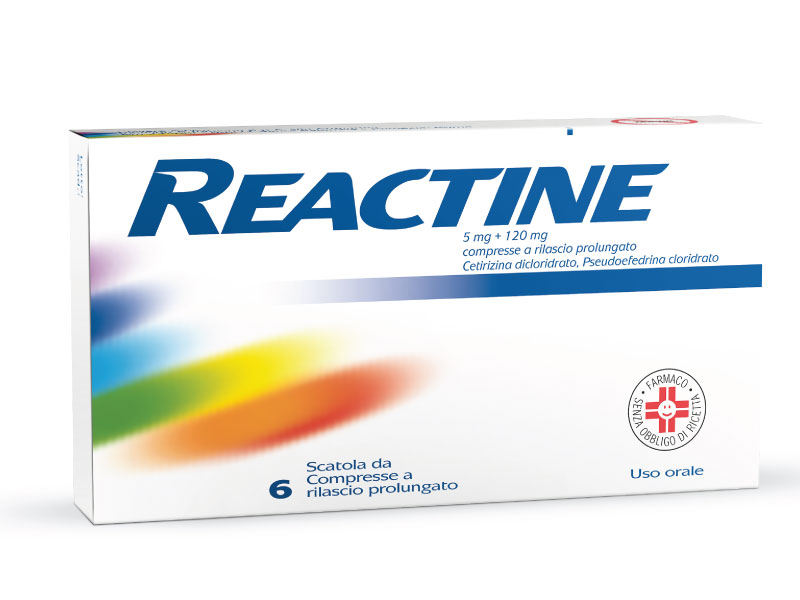 REACTINE*6CPR 5MG+120MG RP - Okfarmacia