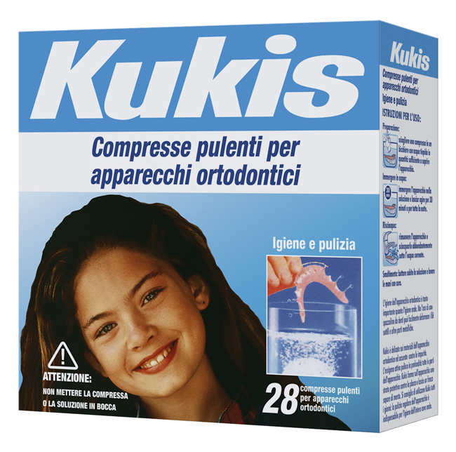 KUKIS CLEANSER 28 COMPRESSE PER PULIZIA APPARECCHI ORTODONTICI - Okfarmacia
