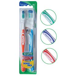 GUM SUPER TIP 463 COMPACT SPAZZOLINO MEDIO BONUS PACK 2 PEZZI - Okfarmacia