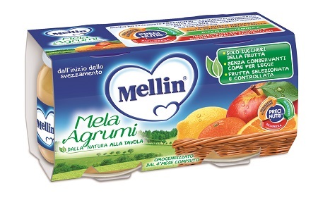 MELLIN OMOGENEIZZATO MELA AGRUMI 100 G 2 PEZZI - Okfarmacia