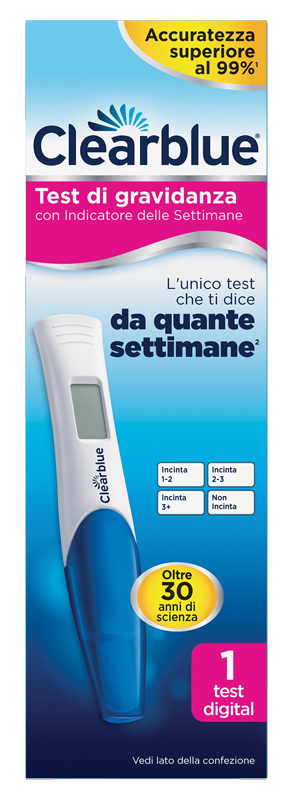 TEST DI GRAVIDANZA CLEARBLUE CON INDICATORE DELLE SETTIMANE 1 PEZZO - Okfarmacia