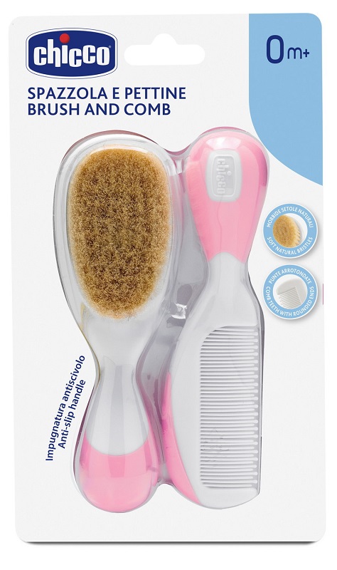 CHICCO SPAZZOLA + PETTINE ROSA - Okfarmacia