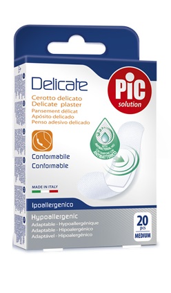 CEROTTO PIC DELICATE 19X72 MM ANTIBATTERICO 20 PEZZI - Okfarmacia