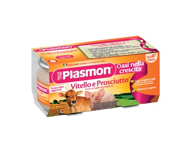 PLASMON OMOGENEIZZATO VITELLO - PROSCIUTTO 4 X 80 G - Okfarmacia