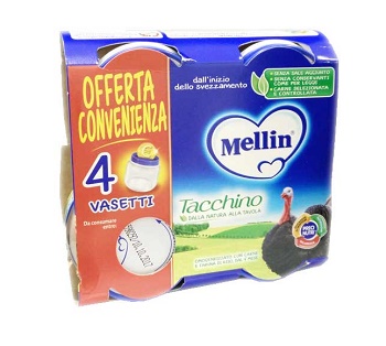 MELLIN OMOGENEIZZATO TACCHINO 4X80 G - Okfarmacia