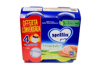 MELLIN OMOGENEIZZATO PROSCIUTTO 4 X 80G - Okfarmacia