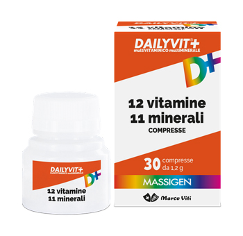 MASSIGEN DAILYVIT 12 VITAMINE 11 MINERALI 30 COMPRESSE RIVESTITE - Okfarmacia