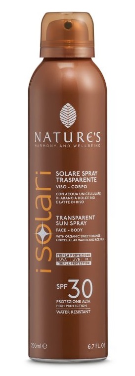 NATURE'S I SOLARI SPRAY TRASPARENTE SPF30 200 ML - Okfarmacia