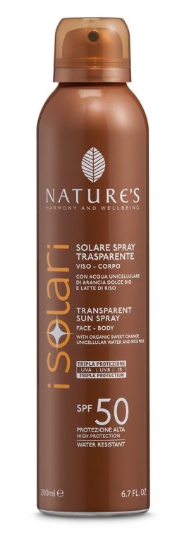 NATURE'S I SOLARI SPRAY TRASPARENTE SPF50 200 ML - Okfarmacia
