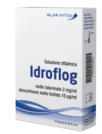 SOLUZIONE OFTALMICA IDROFLOG A BASE DI IALURONATO DI SODIO E IDROCORTISONE SODIO FOSFATO 15 FLACONCINI DA 0,5 ML - Okfarmacia