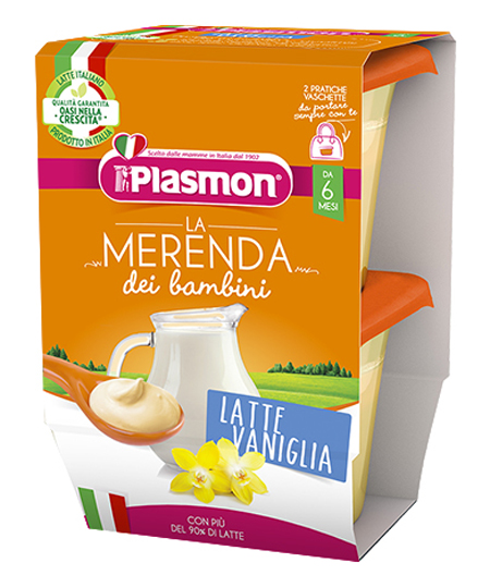 PLASMON LA MERENDA DEI BAMBINI MERENDE LATTE VANIGLIA ASETTICO 2 X 120 G - Okfarmacia