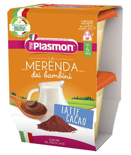 PLASMON LA MERENDA DEI BAMBINI MERENDE LATTE CACAO ASETTICO 2 X 120 G - Okfarmacia