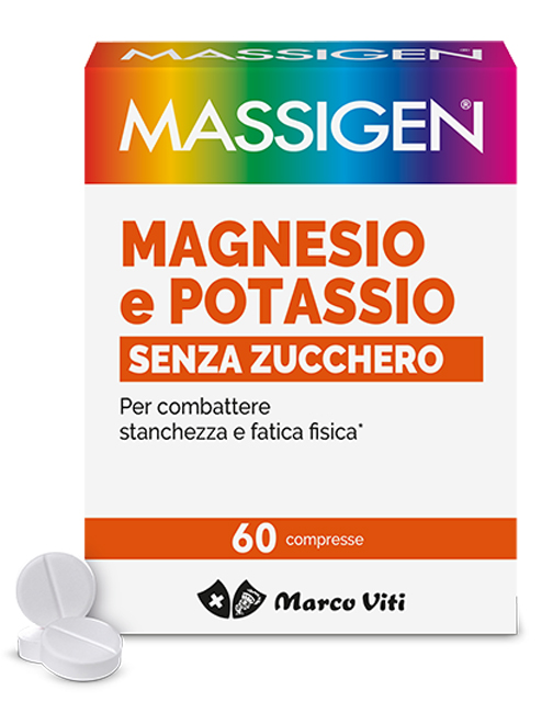 MASSIGEN MAGNESIO POTASSIO SENZA ZUCCHERI 60 COMPRESSE - Okfarmacia