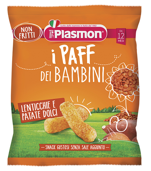 PLASMON DRY SNACK PAFF LENTICCHIE-PATATA DOLCE 15 G - Okfarmacia