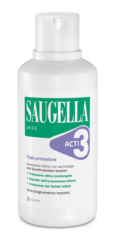 SAUGELLA ACTI3 TRIPLA PROTEZIONE DETERGENTE INTIMO 500 ML - Okfarmacia