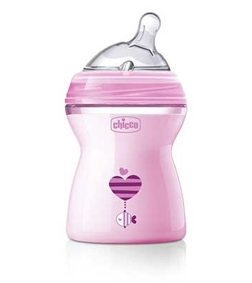 CHICCO BIBERON NATFEEL 2M+ GIRL 250 ML - Okfarmacia