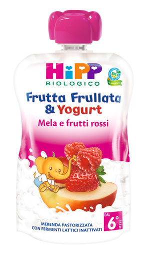 HIPP BIO FRUTTA FRULLATA YOGURT MELA FRUTTI ROSSI 90 G - Okfarmacia