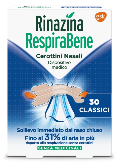 RINAZINA RESPIRABENE CEROTTI NASALI CLASSICI CARTON 30 PEZZI - Okfarmacia