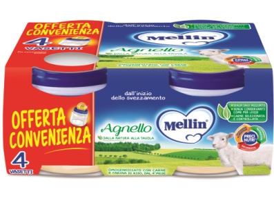 MELLIN OMOGENEIZZATO AGNELLO 4 PEZZI X 80 G - Okfarmacia
