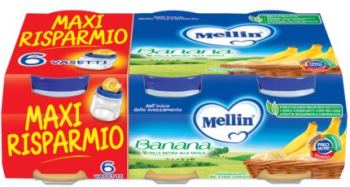 MELLIN OMOGENEIZZATO BANANA 6 X 100 G - Okfarmacia