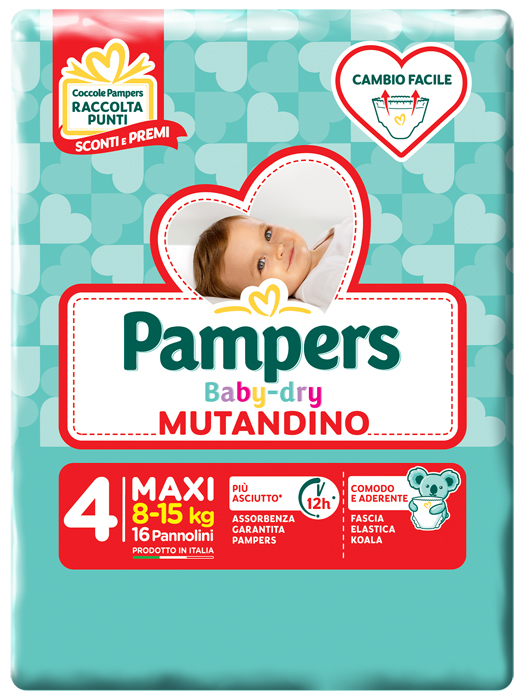 PAMPERS BABY DRY MUTANDINA MAXI 4 SMALL PACK 16 PEZZI - Okfarmacia