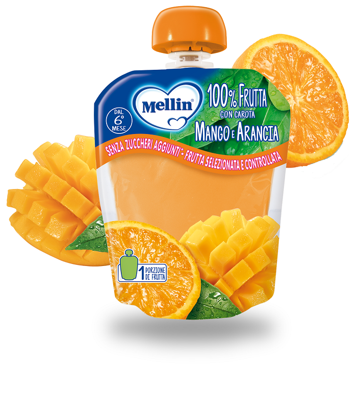 MELLIN POUCH ARANCIA MANGO 90 G - Okfarmacia