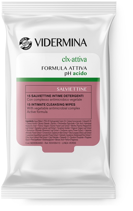 VIDERMINA CLX ATTIVA 15 SALVIETTE INTIME DETERGENTI - Okfarmacia