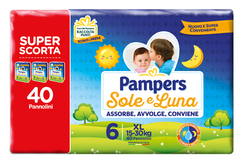 PAMPERS SOLE&LUNA TRIO XL 40 PEZZI - Okfarmacia