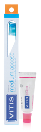 VITIS SPAZZOLINO MEDIUM ACCESS + VITIS DENTRIFRICIO GINGIVAL 15 ML - Okfarmacia