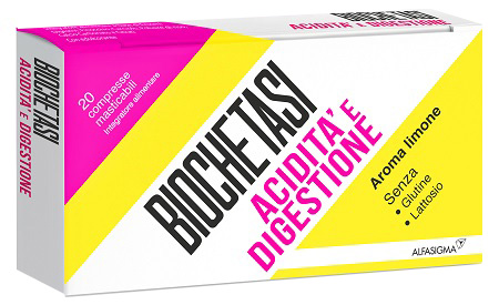BIOCHETASI ACIDITA' E DIGESTIONE 20 COMPRESSE MASTICABILI AROMA LIMONE - Okfarmacia
