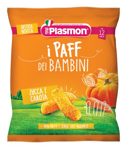 PLASMON DRY SNACK PAFF ZUCCA CAROTE 15 G - Okfarmacia