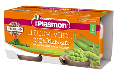 PLASMON OMOGENEIZZATO LEGUMI VERDI 2X80 G - Okfarmacia