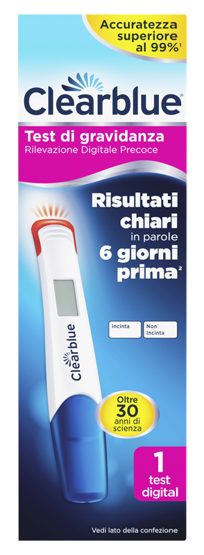 CLEARBLUE TEST GRAVIDANZA RILEVAZIONE PRECOCE DIGITALE 1 PEZZO - Okfarmacia