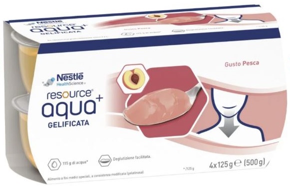 RESOURCE AQUA ACQUA GELIFICATA+PEACH CUP 6 4X125 G - Okfarmacia