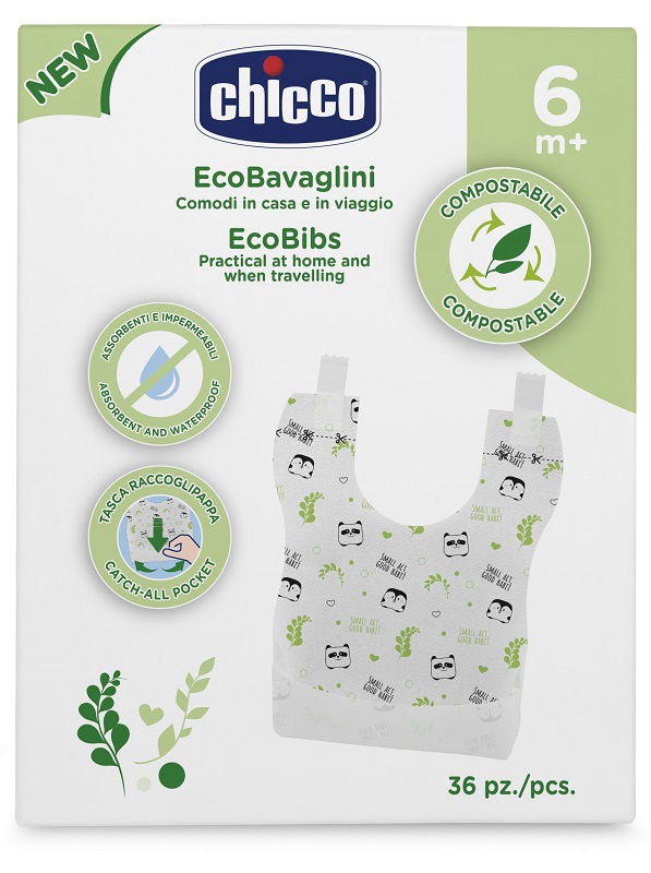 CHICCO BAVAGLINI MONOUSO COMPOSTABILI 36 PEZZI - Okfarmacia