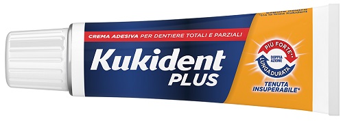 KUKIDENT PLUS DOPPIA AZIONE TENUTA INSUPERABILE CREMA ADESIVA DENTIERE 65 G - Okfarmacia