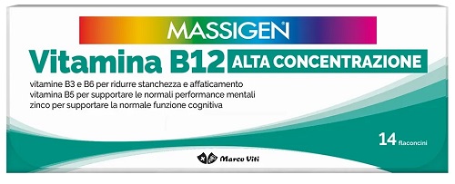 MASSIGEN VITAMINA B12 ALTA CONCENTRAZIONE 14 FLACONCINI - Okfarmacia