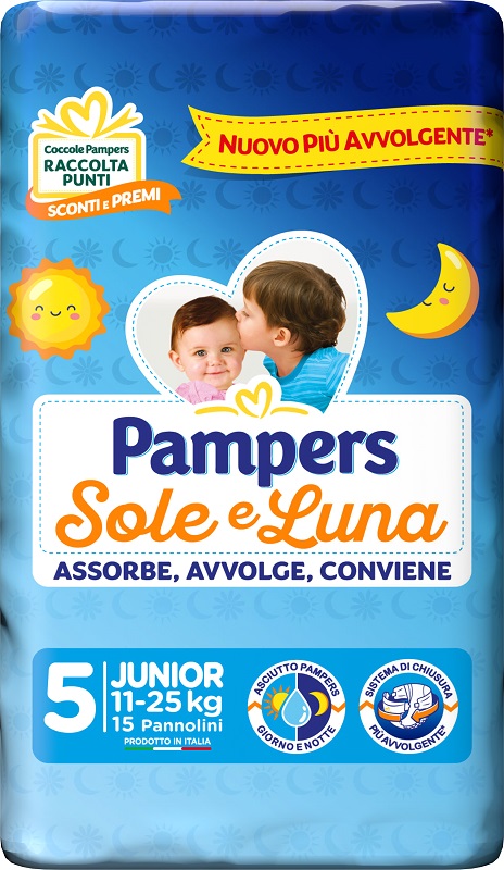 PAMPERS SOLE&LUNA JUNIOR 15 PEZZI - Okfarmacia