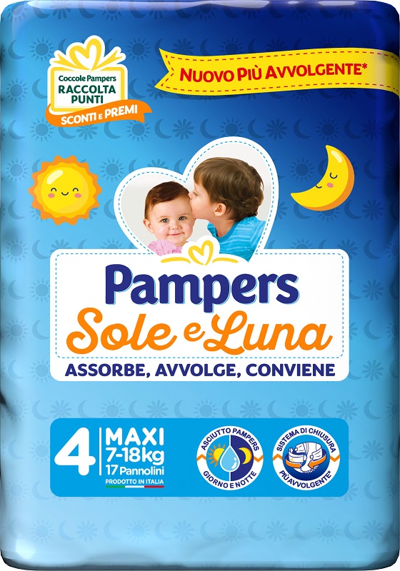 PAMPERS SOLE&LUNA MAXI 17 PEZZI - Okfarmacia
