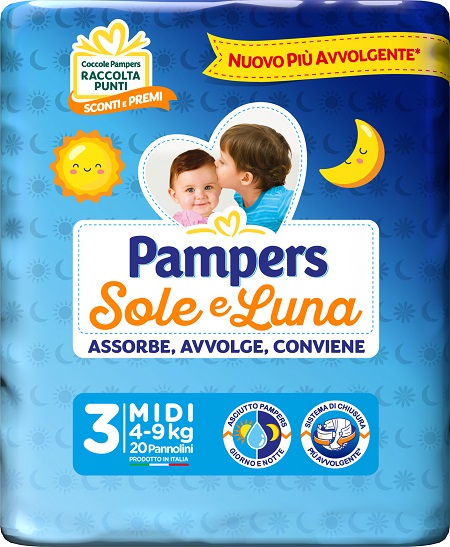 PAMPERS SOLE LUNA MIDIDI 20 PEZZI - Okfarmacia