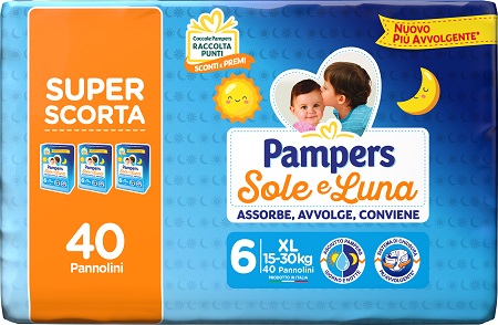 PAMPERS SOLE LUNA TRIO XL 40 PEZZI - Okfarmacia