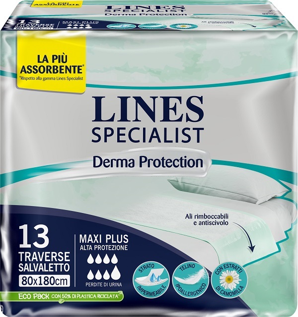 TRAVERSA PER INCONTINENZA LINES SPECIALIST DERM AP 80X180 13 PEZZI - Okfarmacia
