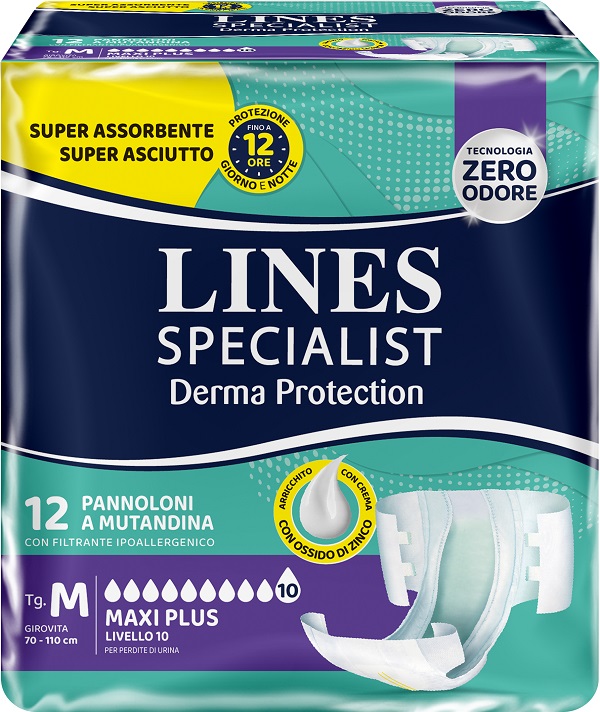 PANNOLONE MUTANDINA LINES SPECIALIST DERM AP M 12 PEZZI - Okfarmacia