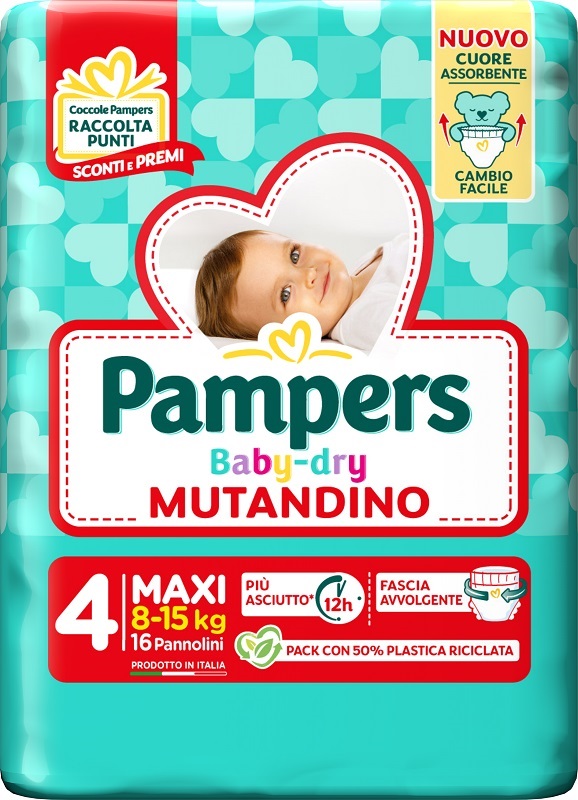 PAMPERS BABY DRY PANNOLINO MUTANDINA MAXI SMALL PACK 16 PEZZI - Okfarmacia