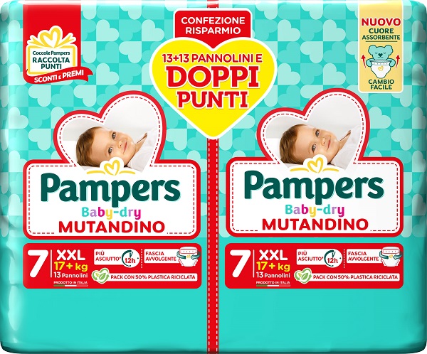 PAMPERS BABY DRY PANNOLINO MUTANDINA DUO DOWNCOUNT XXL 26 PEZZI - Okfarmacia