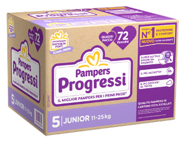 PAMPERS QUADRI PROGRESSI JUNIOR 72 PEZZI - Okfarmacia