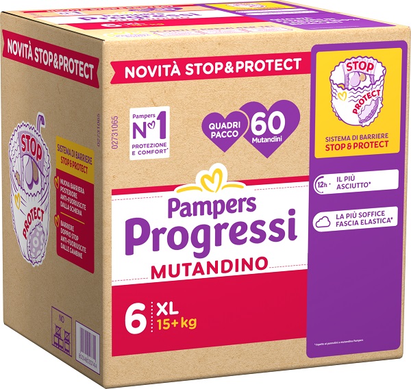 PAMPERS PROGRESSI MUTANDINA QUADRI XL 60 PEZZI - Okfarmacia