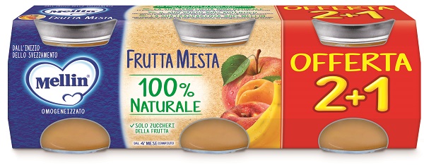 MELLIN OMOGENEIZZATO FRUTTA MISTA 3 PEZZI DA 100 G - Okfarmacia