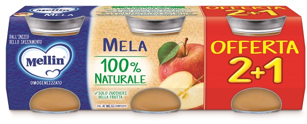 MELLIN OMOGENEIZZATO MELA 3PZ DA 100 G - Okfarmacia
