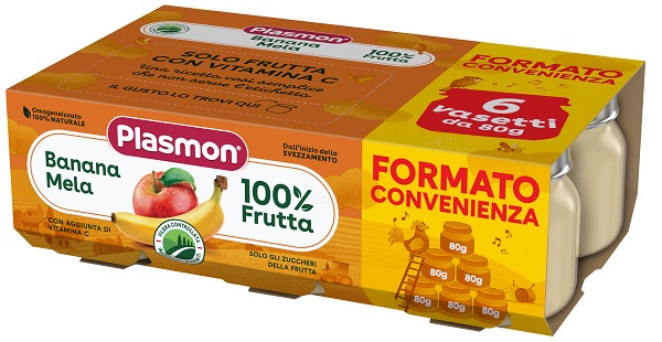 PLASMON OMOGENEIZZATO BANANA MELA 6X80 G - Okfarmacia